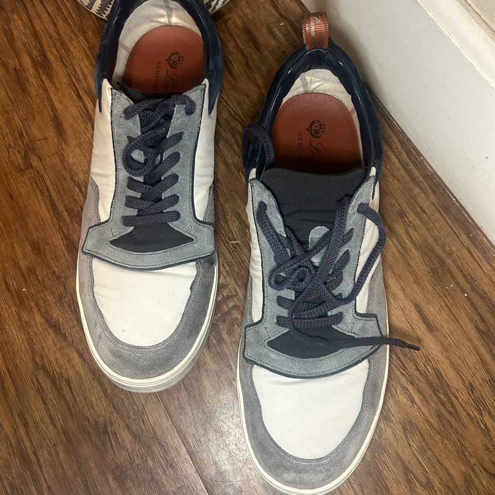 Loro Piana Navy and Gray Men's Sneakers